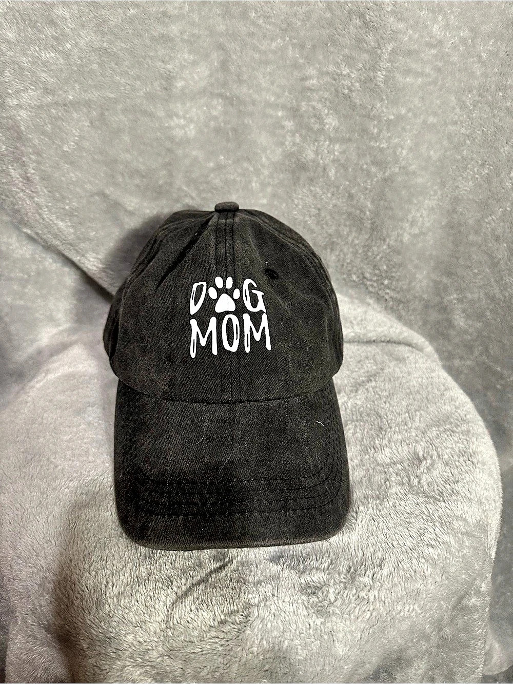 Dog Mom Black Baseball Cap Like New